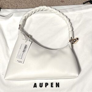 Aupen white beaded handel bag NIRVANA SNOW